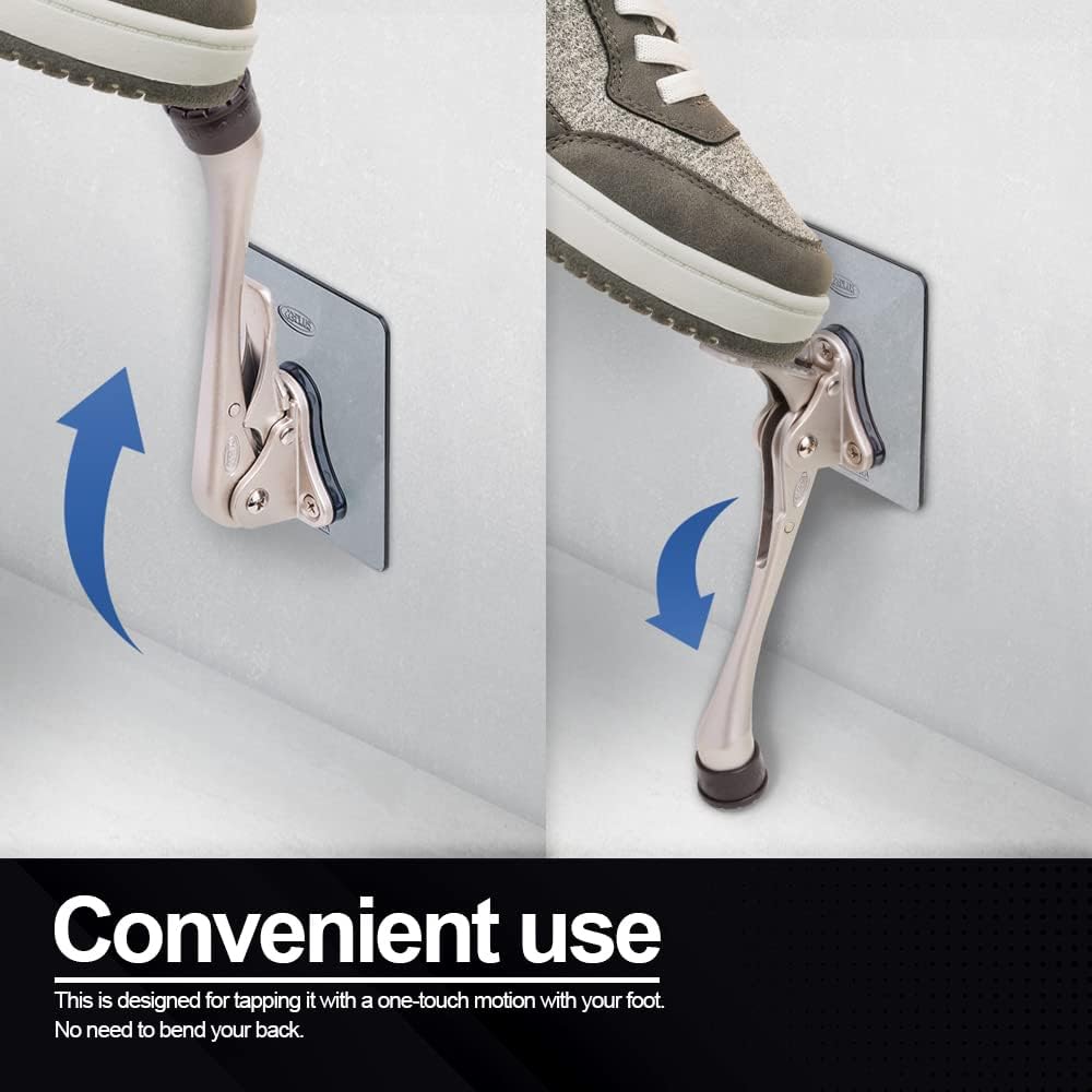 One-Touch Doorstop Adhesive Bracket (White, 6inch x 2pack)
