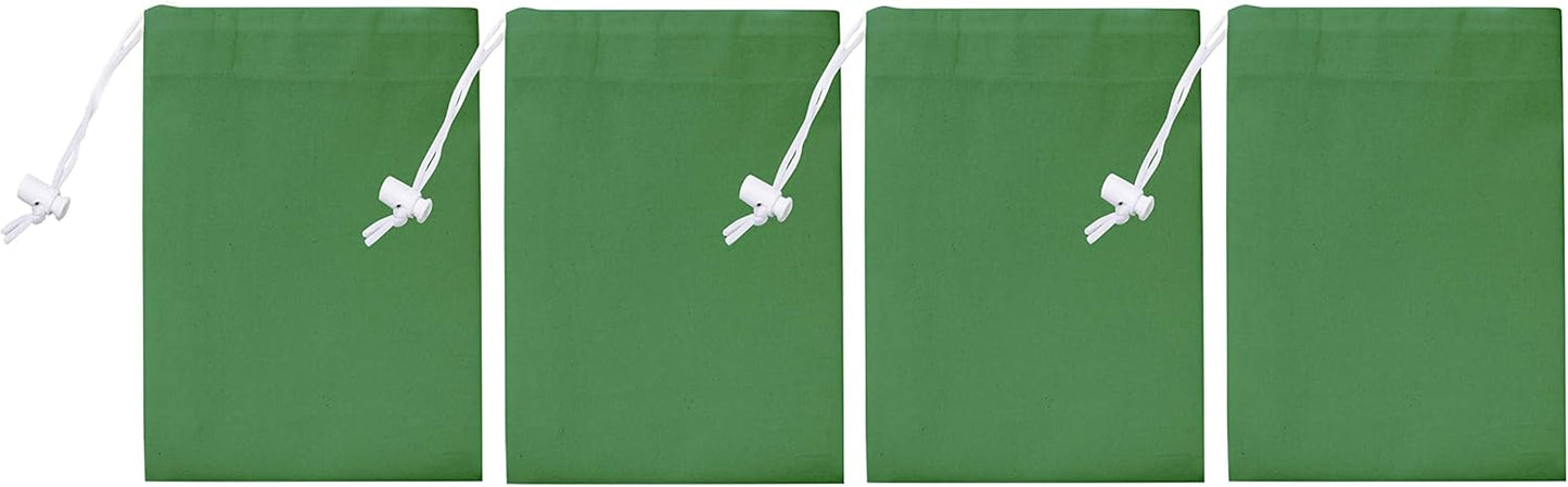 Urban Villa Laundry Bag Canvas|Dirty Clothes Travel Laundry Bag|Machine Washable|Reusable College Hostel Hamper Liner Bag for Garments Delicates Drawstring Closure 4 Pack Green Color|Size 28X36 Inches