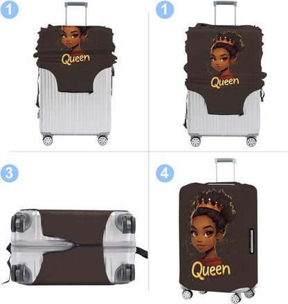 Luggage Cover Washable Suitcase Protector Anti-scratch Suitcase cover Fits 20-34 Inch Luggage (Girl-5, S(20-22inch suitcase))
