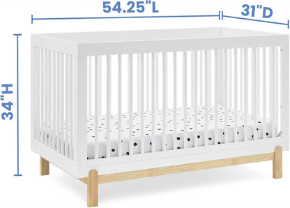 Delta Children Poppy 4-in-1 Convertible Crib, Bianca White/Natural