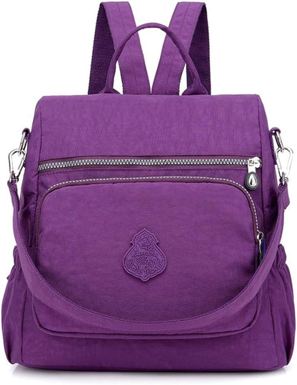 MINTEGRA Women Shoulder Backpack Multi-Pocket Nylon Purse Large Capacity Waterproof Casual Daypack