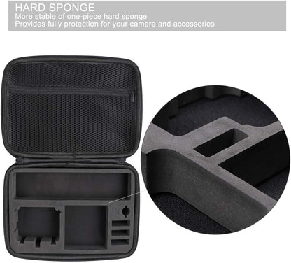 SUREWO Hard Case for GoPro,Surface-Waterproof Carrying Case Compatible with GoPro Hero 13/12/11/10/9/8/7/(2018)/6/5 Black,DJI Osmo Action,AKASO/Campark and More (Medium)