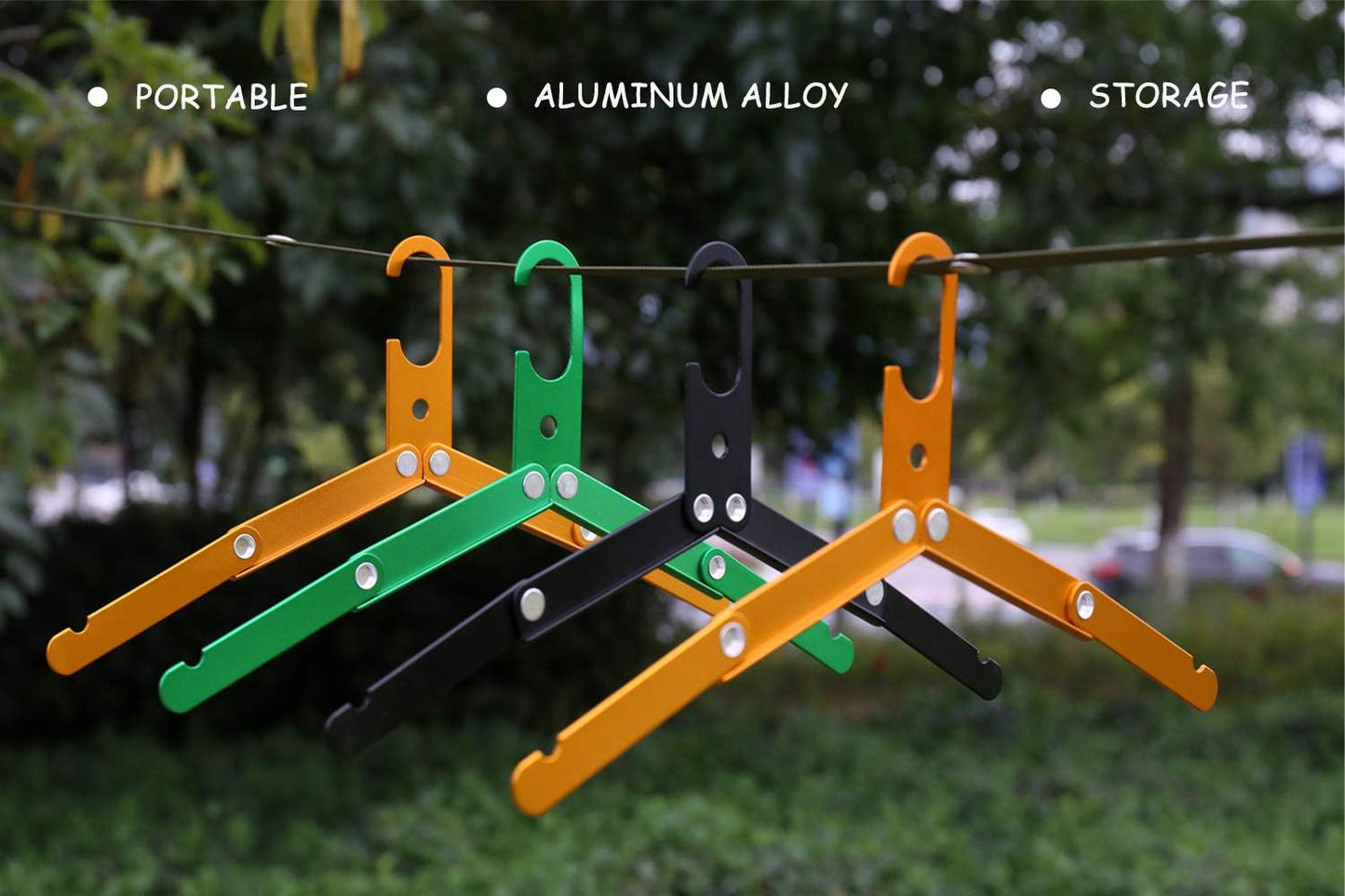 Hikeman Travel Hangers Metal Heavy Duty Folding Hangers for Wet Clothes Portable Space Saving Travel Accessories for Camping Cruise Hotel (3, Green)