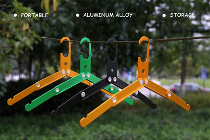 Hikeman Travel Hangers Metal Heavy Duty Folding Hangers for Wet Clothes Portable Space Saving Travel Accessories for Camping Cruise Hotel (3, Orange)