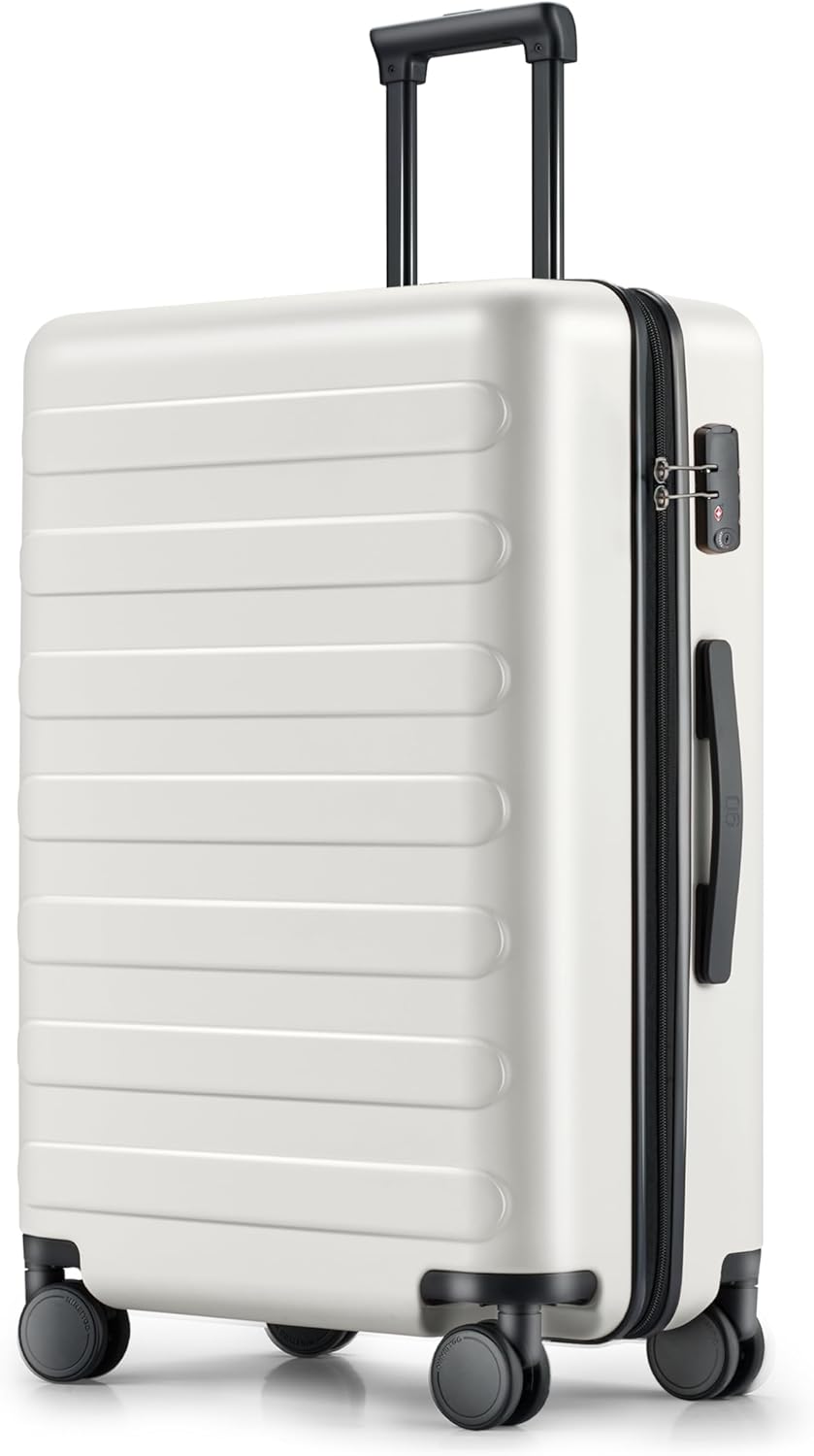 Carry on Luggage 22 X 14 X 9 Airline Approved, 20 Inch Luggage for 3-5 Days Travel, Double Spinner Wheels, 100% Hardshell PC, TSA Lock (05-Lily White (Basic), Checked 24-Inch)