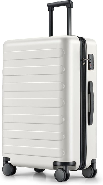 Carry on Luggage 22 X 14 X 9 Airline Approved, 20 Inch Luggage for 3-5 Days Travel, Double Spinner Wheels, 100% Hardshell PC, TSA Lock (05-Lily White (Basic), Checked 24-Inch)