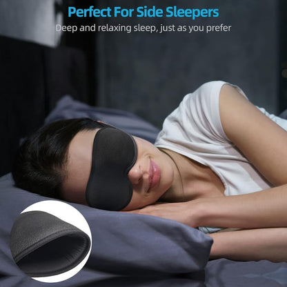 Sleep Mask with Earplugs & Zipper Bag 3D Memory Foam Eye Mask with Nose Support, Lash-Friendly, Blink Freely, Soft, Breathable, Adjustable, for Sleep, Travel, Insomnia, Meditation, Men & Women