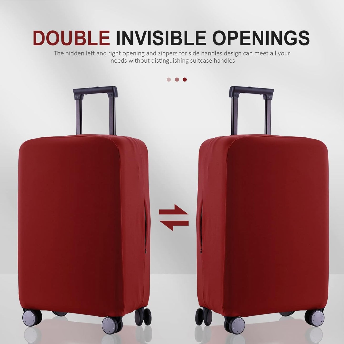 Travel Luggage Cover Suitcase Protector Scratch-Resistant Fit 19-31 Inch Suitcase, Not Included Suitcase (Claret, XL(28-29 inch))
