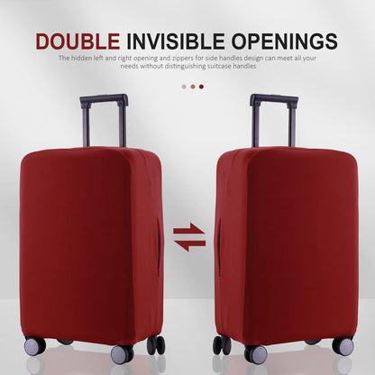 Travel Luggage Cover Suitcase Protector Scratch-Resistant Fit 19-31 Inch Suitcase, Not Included Suitcase (Claret, M(24-25 inch))