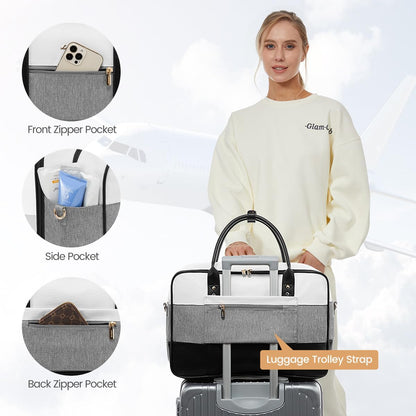 LOVEVOOK Weekender Travel Duffel - Personal Item Duffle Bags for Women with Laptop Compartment, Overnight Bag with Toiletry Bag, Yoga Gym Bag with Wet Pocket, Hospital Bag for Labor and Delivery