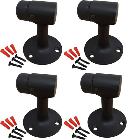 QCAA Solid Brass Door Stop, 3", Matte Black, 4 Pack, Made in Taiwan