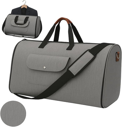 Convertible Garment Bag for Travel – 2 in 1 Carry On Duffel Suit Bag with Shoulder Strap – Hanging Weekender Suitcase for Men & Women, Ideal for Business & Overnight Trips