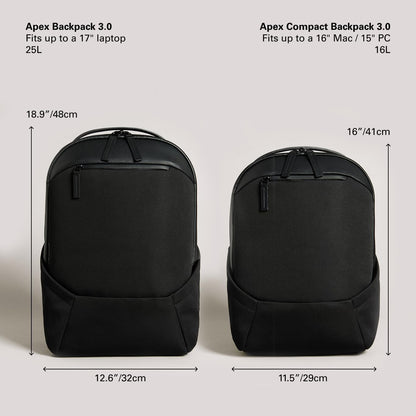 Troubadour Apex Backpack 3.0 - 25L Premium Laptop Backpack - Ergonomic & Water Resistant - Designed for Work and Travel - Black
