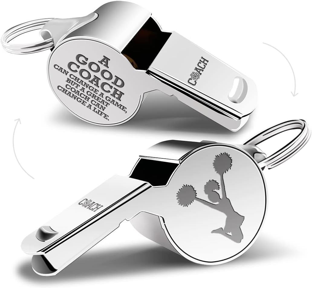 Whistle Thank You Cheerleading Gifts for Coaches Teachers Whistle Emergency Coach Referee Lifeguard Loud Whistle for Women Referees Coaches Sports Coaches Whistle with Lanyard Cheer Coach Gift.