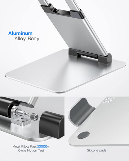 Nulaxy Laptop Stand, Ergonomic Sit to Stand Laptop Holder Convertor, Adjustable Height from 2.1" to 13.8", Supports up to 22lbs, Compatible with MacBook, All Laptops Tablets 11-17" - Silver