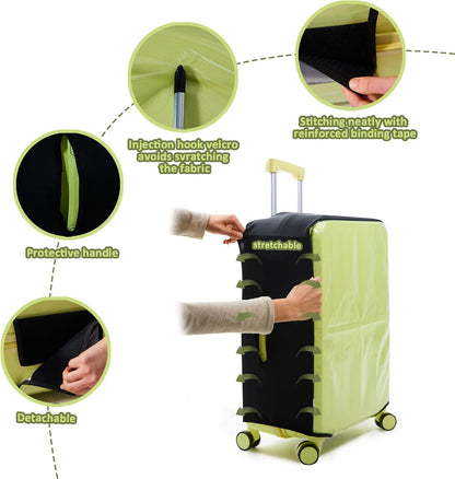 Clear Luggage Cover Protectors For Suitcases,Elastic Transparent waterproof PVC Suitcase Covers Protector Fit 20-30 Inch wheeled Luggage (20”+24“+28“)