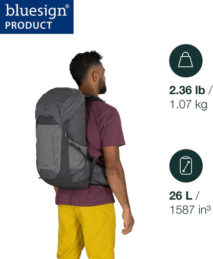 Osprey Talon 26L Men's Lightweight Hiking Backpack with Hipbelt, Scoria Blue/Night Shift