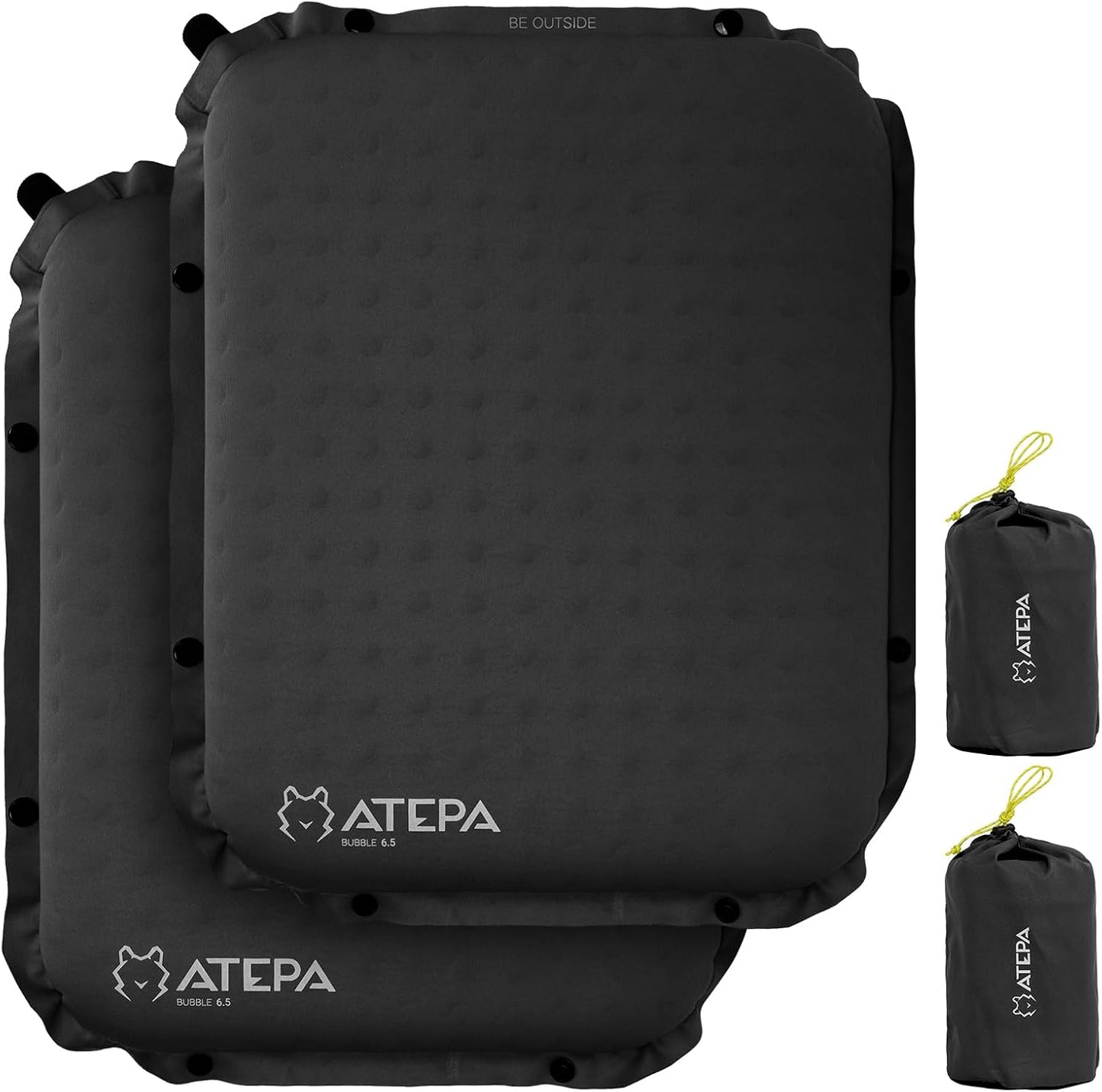 ATEPA Inflatable Stadium Seat Cushion, Self-Inflating Memory Foam Stadium Seats Bleacher Seat Chair Cushion Pad for Airplane Travel Backpacking Sports Events