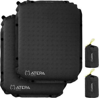 ATEPA Inflatable Stadium Seat Cushion, Self-Inflating Memory Foam Stadium Seats Bleacher Seat Chair Cushion Pad for Airplane Travel Backpacking Sports Events