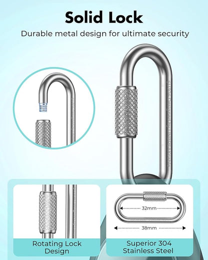 UNBREAKcable AirTag Holder for Apple - 4 Pack Air Tag Case [Professional Carabiner] [Waterproof] [Shockproof] TPU AirTag Keychain for Kids, Pets, Keys, Luggage, Backpacks