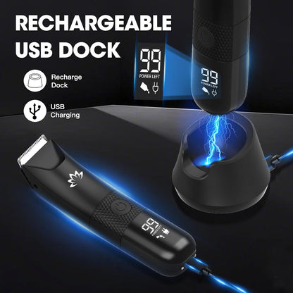 RESUXI Manscape Ball Trimmer for Men,Body& Pubic Hair Trimmer and Groin Hair Shaver, Bikini Trimmer Women,Smooth Shaving, Lightweight with Travel Lock, IPX7 Waterproof Wet/Dry Shaving, LED Display