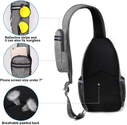 WATERFLY Crossbody Sling Backpack Sling Bag Travel Hiking Chest Bag Daypack