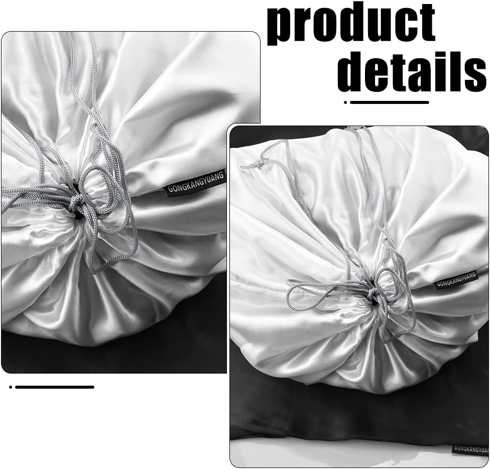 6 Pack Dust Bags for Handbags Silk Dust Cover Bag for Handbags Purses Shoes Boots, Silk Dustproof Drawstring Bag Travel Storage Pouch (Black, 19.6 × 15.7 in)