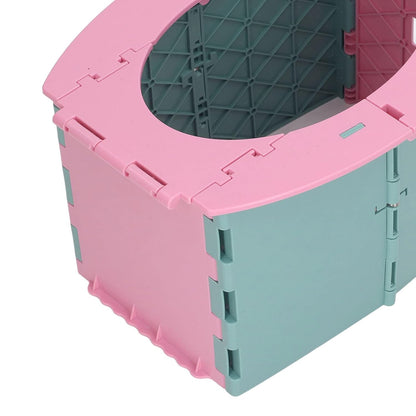 Portable Lightweight Foldable Toddler Potty Baby Toilet Camping Travel (Green Pink)