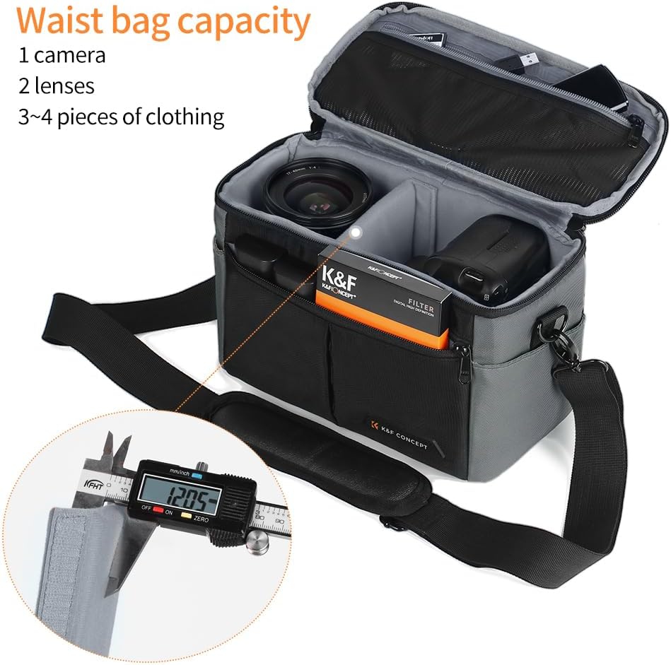 K&F Concept Camera Bag EVA Waterproof 2 in 1Camera Backpack Shoulder Bag 32L Large Capacity with Rain Cover Storage for 15.6" Laptop for Photography