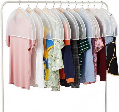 Shoulder Covers Plastic Hanger Covers for Clothes (Set of 12) Closet Clothes Protectors Breathable Clear Jacket Cover with 2" Gusset for Suit, Coat, Jackets, Blouses, Dress - 24'' x12" x2''/12 Pack