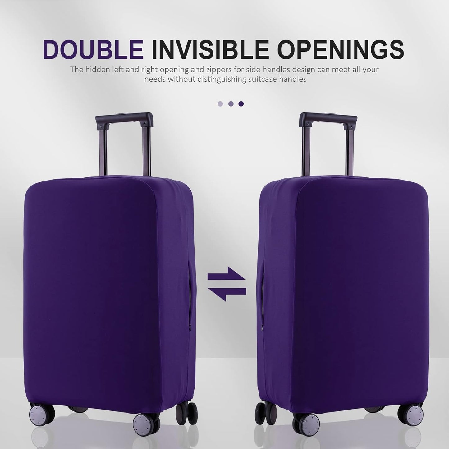 Travel Luggage Cover Suitcase Protector Scratch-Resistant Fit 19-31 Inch Suitcase, Not Included Suitcase (Purple, S(19-21 inch))