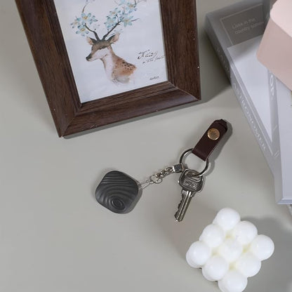 Smart Key Finder - Only iOS(Not for Android) - Bluetooth Smart Key Tracker Tag - Work for Apple Find My - Keep Track of The Items That Matter Most (2-White & 2-Coffee)