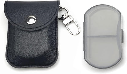 VOFOON Small Pill Organizer, Travel Pill Box for Purse, Keychain Pill Holder, Pocket Pill Container, 2 Times a Day Daily Portable Medicine Vitamin Case, Fish Oil Box, Supplement Box