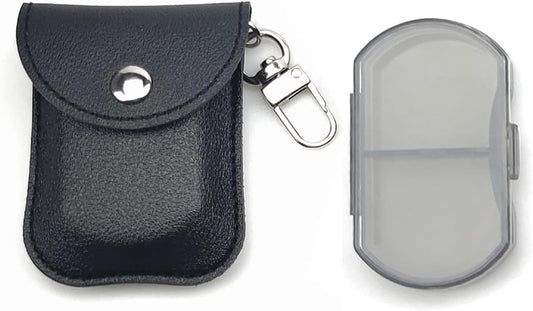 VOFOON Small Pill Organizer, Travel Pill Box for Purse, Keychain Pill Holder, Pocket Pill Container, 2 Times a Day Daily Portable Medicine Vitamin Case, Fish Oil Box, Supplement Box