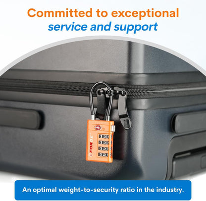 Forge TSA Approved Luggage Locks 4 Digit Combination TSA Travel Locks with TSA008, Open Alert Indicator, Zinc Alloy Body for Luggage, Suitcase, Backpack, and More. 3 Color 6 Locks.