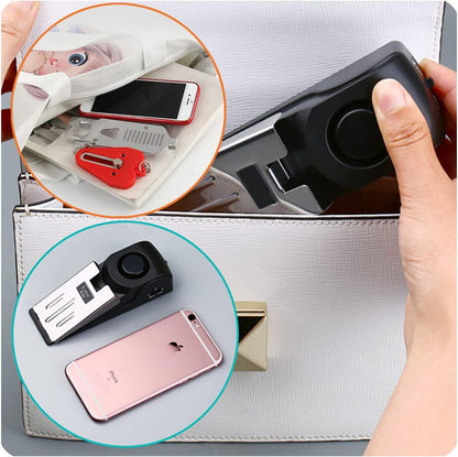 2 Packs Portable Door Stop Alarm & Door Lock, Upgraded Home Security Door Locker Devices Pocket Door Stopper Self Defensey Tools for Hotel Travel Home Apartment House