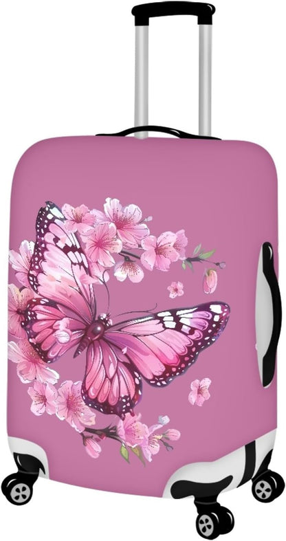 Purple Butterfly Luggage Cover Anti-scratch Baggage Suitcase Protector Fits 26-29 Inch Luggage