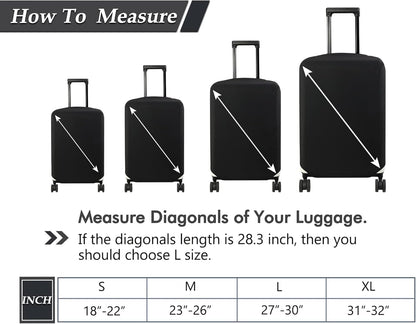 HYPER VENTURE Washable Luggage Cover - Fashion Suitcase Protector Fits 18-22 Inch Luggage (Black, S)