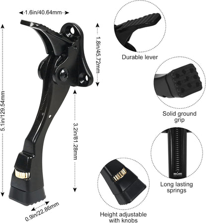 Black Kick Down Door Stoppers for Bottom of Door, Heavy Duty Kickdown Door Stop, Adjustable Door Stoppers, One Touch Kick Down Stopper (4 Inch x 1 Pack)