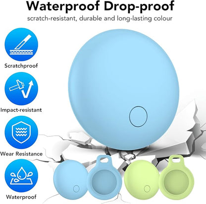 Air Tracker Tags 4-Pack, Item Finders Work for Apple Find My APP(iOS Only) Tracker Tags for Keys, Luggage, Bag etc,Replaceable Battery Last 1 Year, Loud Beep, IP68 Waterproof with Holder Keychain