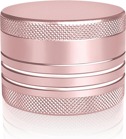 Small Pill Box, Portable Daily Box, Aluminium Alloy Round Container for Pills, Pocket Case (Pink)