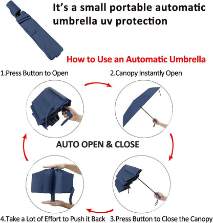 BAODINI Small UV Protection Travel Umbrella Compact for Rain and Sun UPF 50+ 41 inch Portable Umbrella for Women and Men