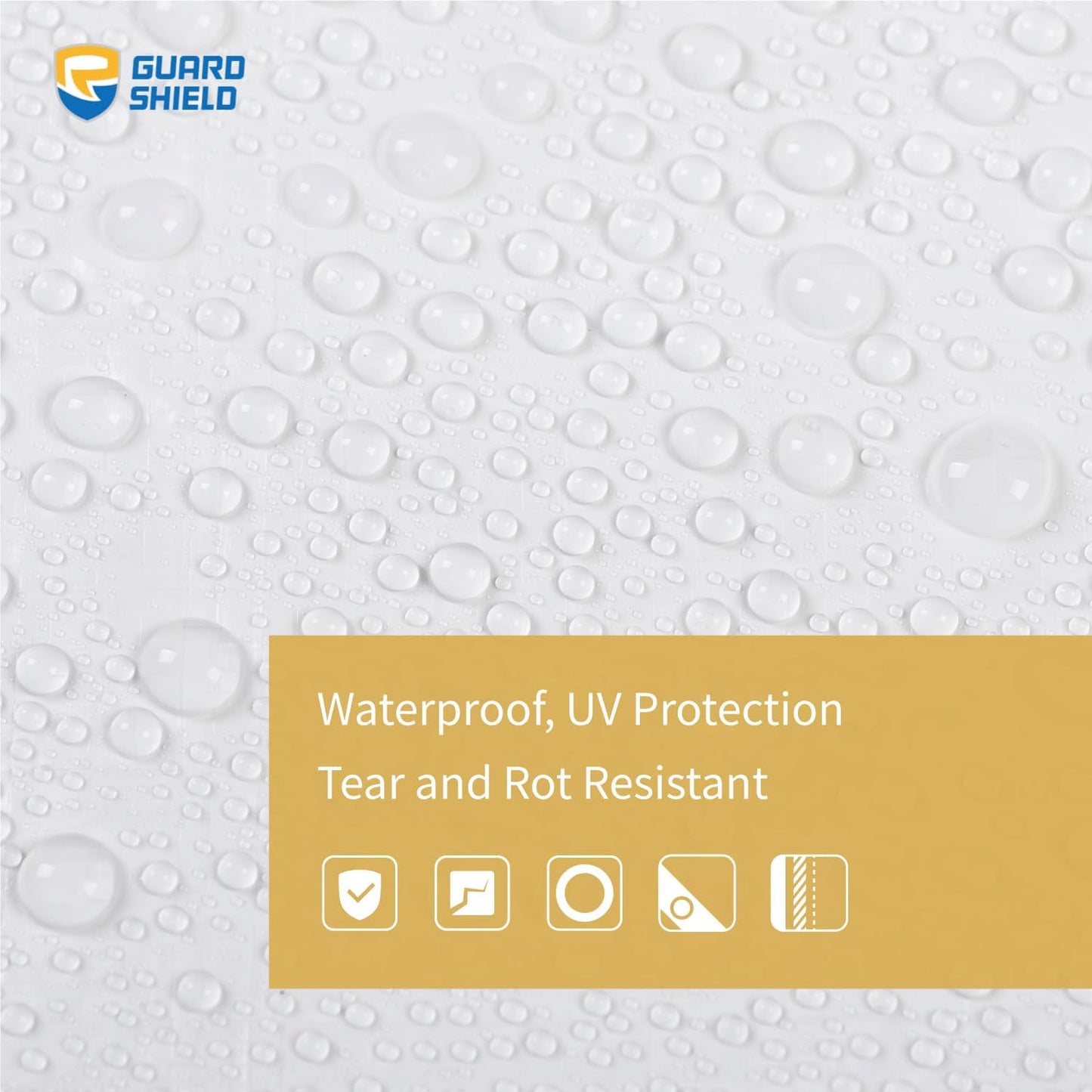 GUARD SHIELD Tarp White 8x8 Feet Multi Purpose Waterproof Poly Tarp Cover 5mil