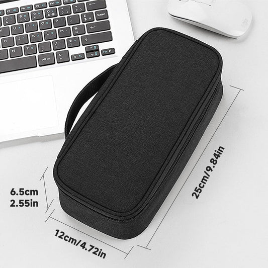Teskyer Electronics Organizer Travel Case, Waterproof Portable Tech Accessories Pouch with Organized Compartments for Cables, Phone, Chargers, Earphone, Black