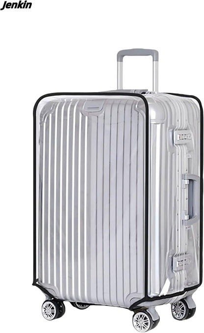 JenKin Luggage Protector Suitcase Cover PVC Waterproof Travel Suitcase Fits Most 20" to 30" (22" (15.0" L x 10.2" W x 21.7" H))