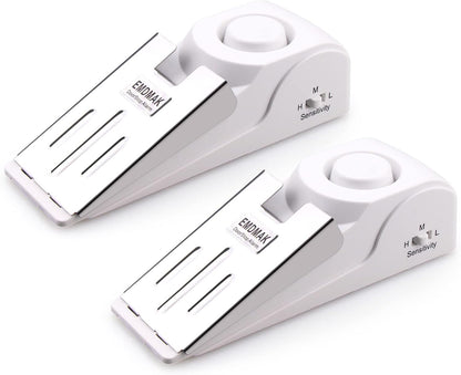 EMDMAK Door Stop Alarm with 120DB Siren Door Stop for Home & Travel (White) (Pack of 2)