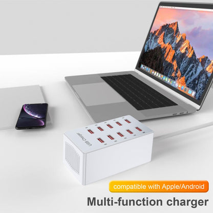 USB Charger 10-Ports Charging Station for Multiple Devices USB Wall Charger Power Hub Strip Smart Plug Charging Dock Block Compatible for iPhone Xs/XR,iPad,iPod,Smart Phones
