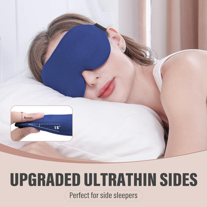YIVIEW Sleep Mask for Side Sleeper, Complete Light Blocking 3D Pink Sleeping Eye Mask, Soft Breathable Eye Cover for Women Men, Relaxing Zero Pressure Night Blindfold