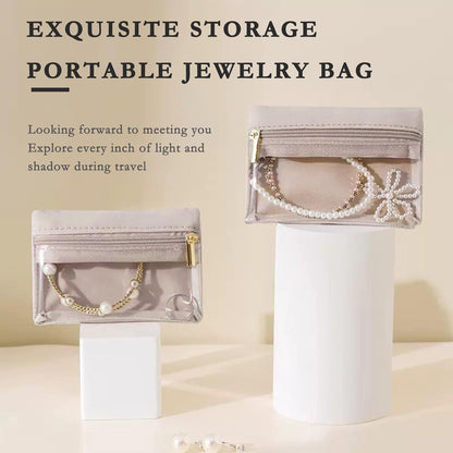 Travel Jewelry Organizer, 8 Pcs Velvet Jewelry Pouch Bag with Zipper Pocket, for Earrings, Necklace,Rings
