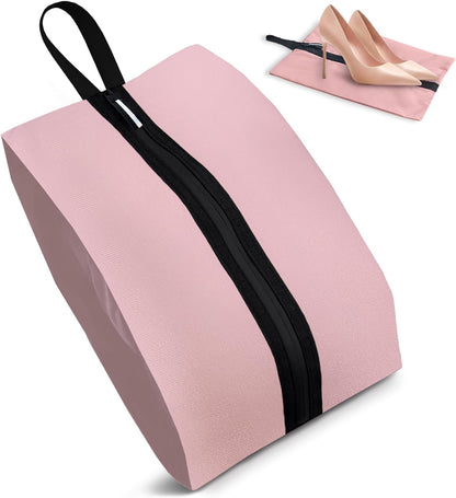 Shoe Bags for Travel Large Capacity Oxford Fabric Portable Shoe Bags, Multi-Functional Dust-Proof and Waterproof Men & Women Travel Shoe Bag for Packing in Suitcase(Pink, 1-Pack)